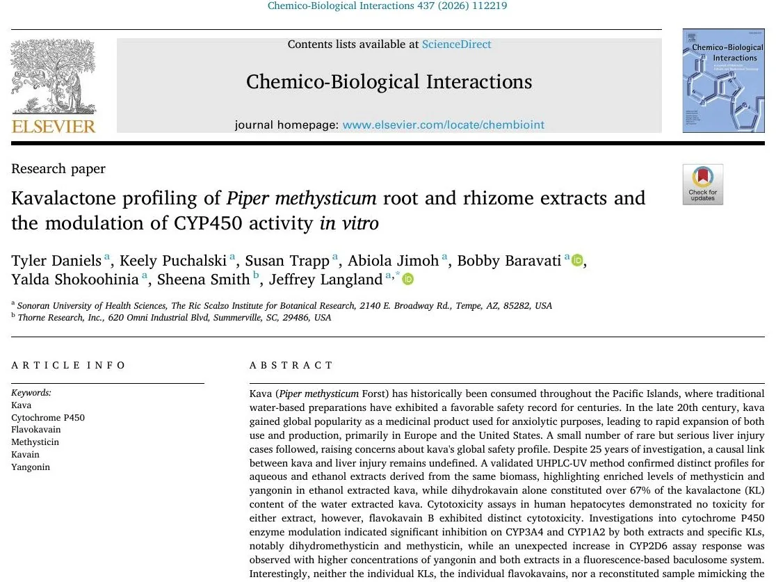 First page of the kava pharmacology paper